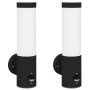 Aplique de pared exterior 2 pcs Negro 12 x 7.5 x 29 cm