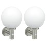 Aplique de pared exterior 2 pcs Plateado 28 x 25 x 38 cm