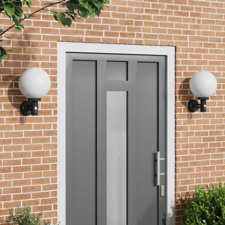 Aplique de pared exterior 2 pcs Negro 28 x 25 x 38 cm