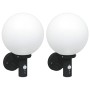 Aplique de pared exterior 2 pcs Negro 28 x 25 x 38 cm