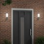 Aplique de pared exterior 2 pcs Plateado 10.5 x 6 x 35 cm