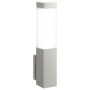 Aplique de pared exterior 2 pcs Plateado 10.5 x 6 x 35 cm