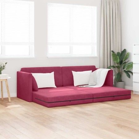 Sofá cama Rojo vino 213 x 76 x 77 cm Terciopelo