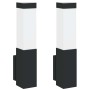 Aplique de pared exterior 2 pcs Negro 10.5 x 6 x 35 cm