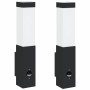 Aplique de pared exterior 2 pcs Negro 10.5 x 6 x 35 cm
