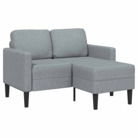 Sofá de 2 plazas con chaise longue en forma L gris claro 125cm
