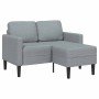 Sofá de 2 plazas con chaise longue en forma L gris claro 125cm