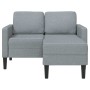 Sofá de 2 plazas con chaise longue en forma L gris claro 125cm