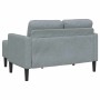 Sofá de 2 plazas con chaise longue en forma L gris claro 125cm