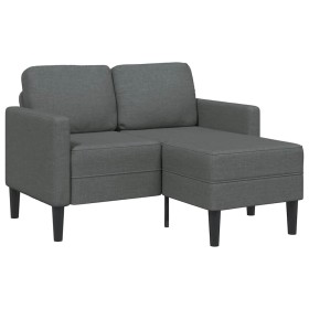 Sofá de 2 plazas con chaise longue en forma L gris oscuro 125cm Sofá de 2 plazas con chaise longue en forma L gris oscuro 125cm