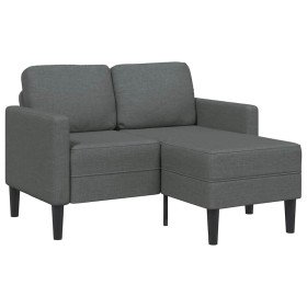 Sofá de 2 plazas con chaise longue en forma L gris oscuro 125cm Sofá de 2 plazas con chaise longue en forma L gris oscuro 125cm