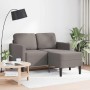 Sofá de 2 plazas con chaise longue en forma L gris topo 125 cm