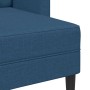 Sofá de 2 plazas con chaise longue en forma L Tela Azul 125 cm