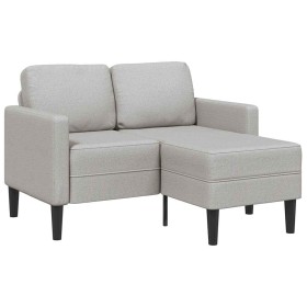 Sofá de 2 plazas con chaise longue en forma L gris nube 125 cm Sofá de 2 plazas con chaise longue en forma L gris nube 125 cm