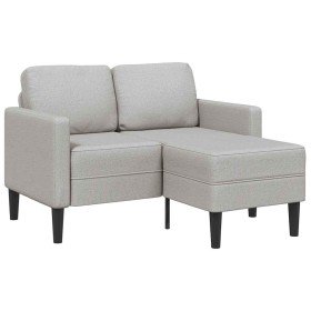 Sofá de 2 plazas con chaise longue en forma L gris nube 125 cm Sofá de 2 plazas con chaise longue en forma L gris nube 125 cm