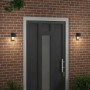Aplique de pared exterior 2 pcs Negro 12 x 7 x 15 cm