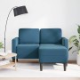 Sofá 2 plazas con chaise longue en forma L azul 125 cm