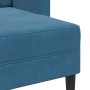 Sofá 2 plazas con chaise longue en forma L azul 125 cm