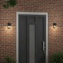 Aplique de pared exterior 2 pcs Negro 12 x 7 x 15 cm