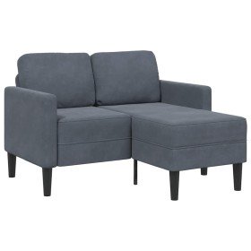 Sofá de 2 plazas con chaise longue en forma L gris oscuro 125cm en Sofás | Comprar online en Foro24