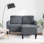 Sofá de 2 plazas con chaise longue en forma L gris oscuro 125cm