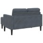 Sofá de 2 plazas con chaise longue en forma L gris oscuro 125cm