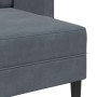 Sofá de 2 plazas con chaise longue en forma L gris oscuro 125cm