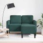 Sofá de 2 plazas con chaise longue forma L verde oscuro 125 cm