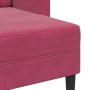 Sofá de 2 plazas con chaise longue en forma L rojo vino 125 cm