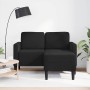 Sofá de 2 plazas con chaise longue en forma de L negro 125 cm