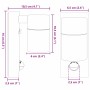 Luz de pared exterior Plateado 6.5 x 10.5 x 16 cm
