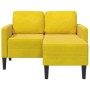 Sofá 2 plazas con chaise longue en forma L amarillo 125 cm