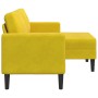 Sofá 2 plazas con chaise longue en forma L amarillo 125 cm