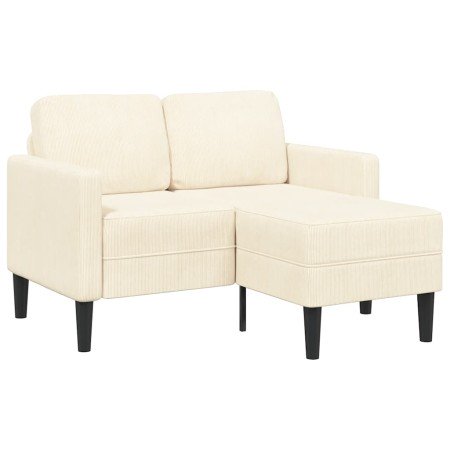 Sofá de 2 plazas con chaise longue en forma de L crema 125cm en Sofás | Comprar online en Foro24