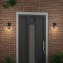 Aplique de pared exterior 2 pcs Negro 6.5 x 10.5 x 16 cm