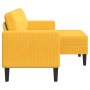 Sofá 2 plazas con chaise longue en forma L amarillo claro 125cm