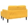 Sofá 2 plazas con chaise longue en forma L amarillo claro 125cm