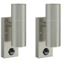 Aplique de pared exterior 2 pcs Plateado 7 x 10 x 22 cm