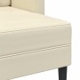 Sofá de 2 plazas con chaise longue en forma de L crema 125 cm