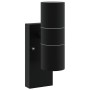 Aplique de pared exterior 2 pcs Negro 7 x 10 x 22 cm