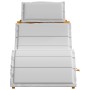 Tumbona con cojín 2-persona 2 pcs Gris Claro 184 x 55 x 64cm