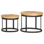 Round side tables 2 pcs solid mango wood and steel by vidaXL, Side tables - Ref: Foro24-286470, Price: 184,73 €, Discount: %