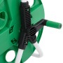Carrete de rollo para manguera de pie acero verde 45 m 1/2"