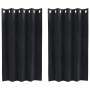 Cortinas con cortinas 2 pcs Negro 140 x 140 cm Terciopelo