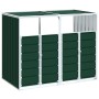 Cobertizo contenedores dobles basura acero verde 144x81x113 cm