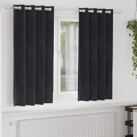 Cortinas con cortinas 2 pcs Negro 140 x 175 cm Terciopelo Cortinas con cortinas 2 pcs Negro 140 x 175 cm Terciopelo