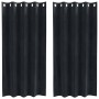 Cortinas con cortinas 2 pcs Negro 140 x 175 cm Terciopelo