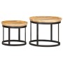 Round side tables 2 pcs solid mango wood and steel by vidaXL, Side tables - Ref: Foro24-286470, Price: 184,73 €, Discount: %