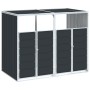 Cobertizo contenedor doble basura acero antracita 144x81x113 cm