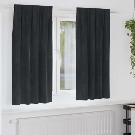 Cortinas opacas 2 pcs Negro 140 x 175 cm Terciopelo en Cortinas y visillos | Comprar online en Foro24